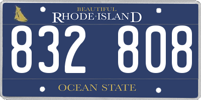 RI license plate 832808