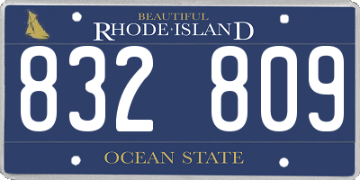 RI license plate 832809