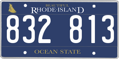 RI license plate 832813