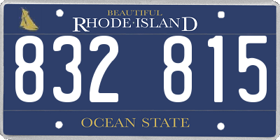 RI license plate 832815