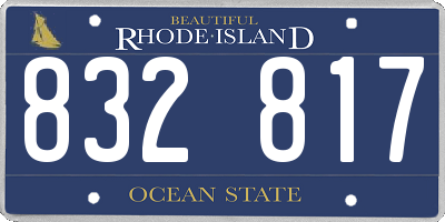 RI license plate 832817