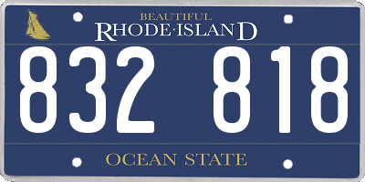 RI license plate 832818