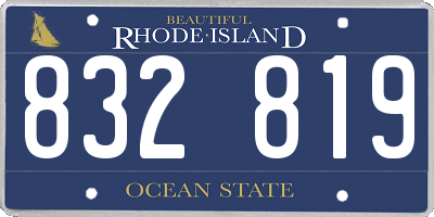 RI license plate 832819