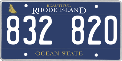 RI license plate 832820