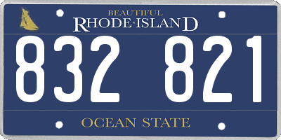 RI license plate 832821