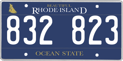 RI license plate 832823