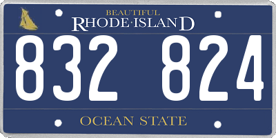 RI license plate 832824