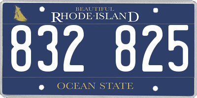 RI license plate 832825