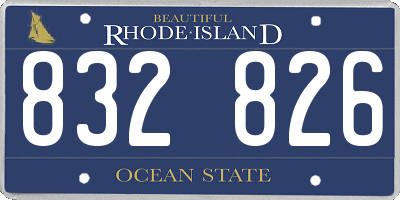 RI license plate 832826