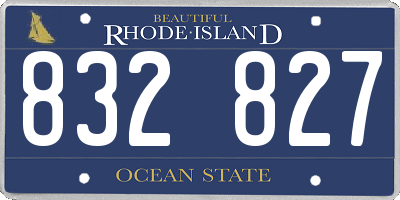 RI license plate 832827