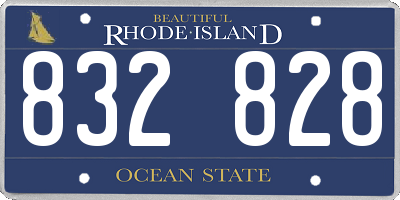 RI license plate 832828