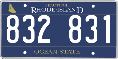 RI license plate 832831