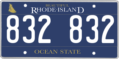 RI license plate 832832