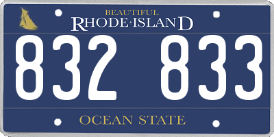 RI license plate 832833