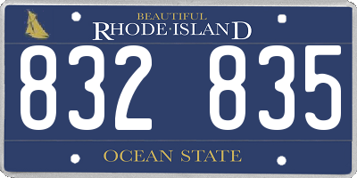 RI license plate 832835