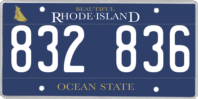 RI license plate 832836