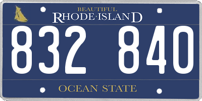 RI license plate 832840
