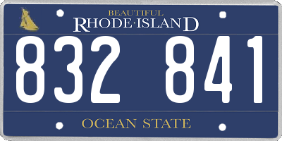 RI license plate 832841