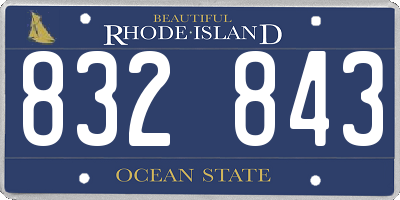 RI license plate 832843