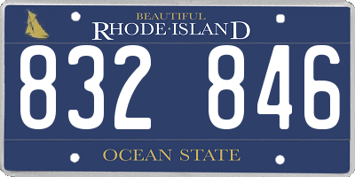 RI license plate 832846