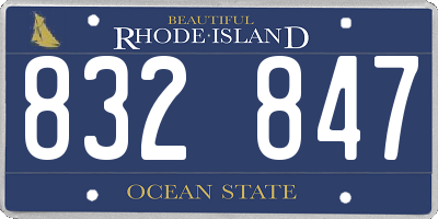 RI license plate 832847