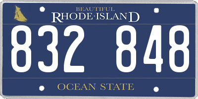 RI license plate 832848