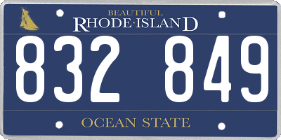RI license plate 832849