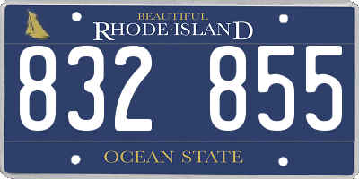 RI license plate 832855