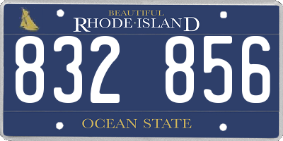 RI license plate 832856