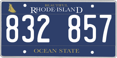 RI license plate 832857