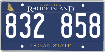 RI license plate 832858