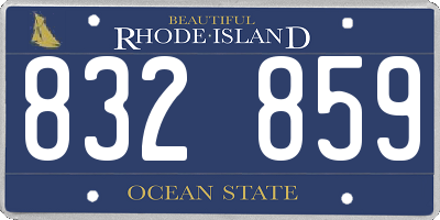 RI license plate 832859