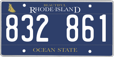 RI license plate 832861