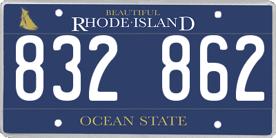 RI license plate 832862