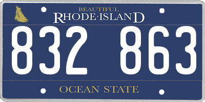 RI license plate 832863