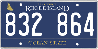 RI license plate 832864