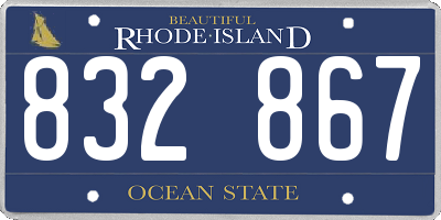 RI license plate 832867