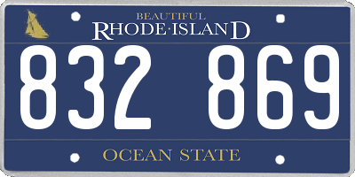 RI license plate 832869