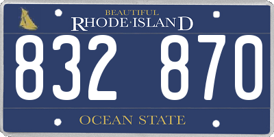 RI license plate 832870