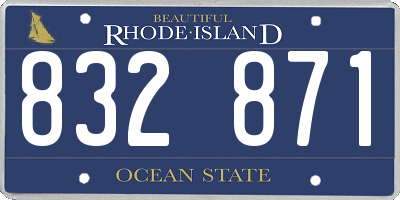 RI license plate 832871