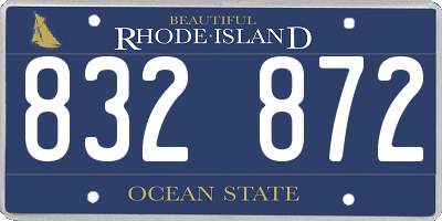 RI license plate 832872