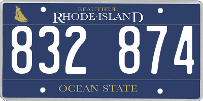 RI license plate 832874