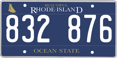 RI license plate 832876