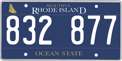 RI license plate 832877