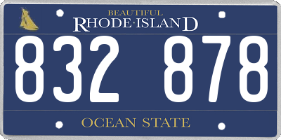 RI license plate 832878