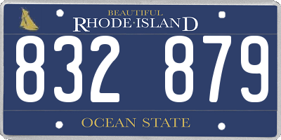 RI license plate 832879