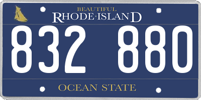 RI license plate 832880