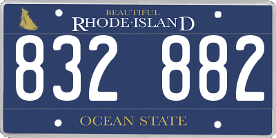 RI license plate 832882