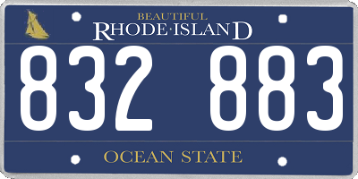 RI license plate 832883