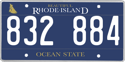 RI license plate 832884